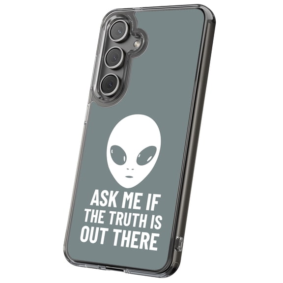 For Samsung Galaxy S24, Hybrid Clear, Ask Alien Truth Print, USA