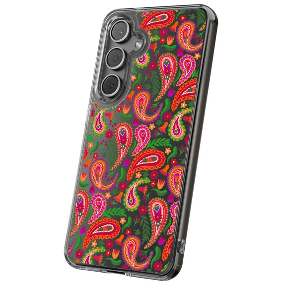 For Samsung Galaxy S24, Hybrid Clear, Design Bandana Print, USA