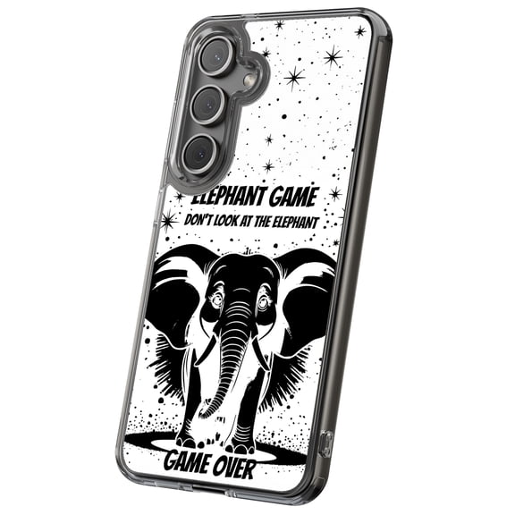 For Samsung Galaxy S24, Hybrid Clear, Elephant Game Print, USA