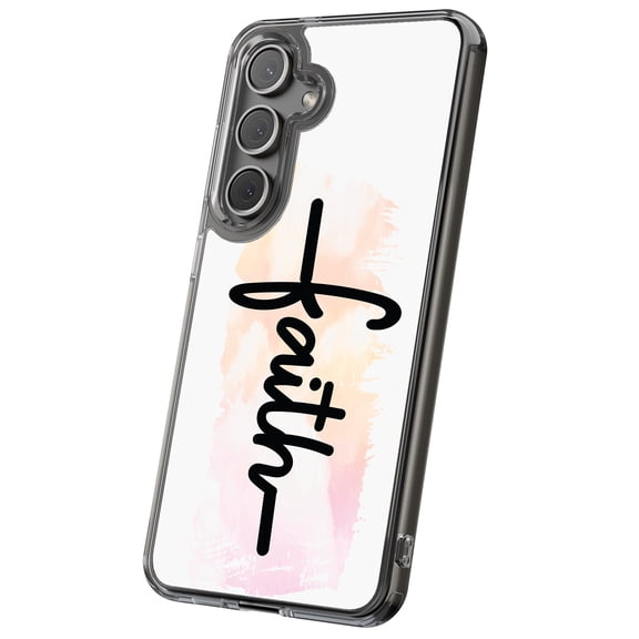 For Samsung Galaxy S24, Hybrid Clear, Faith Cross Print, USA