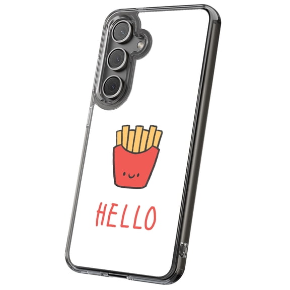 For Samsung Galaxy S24, Hybrid Clear, Hello Fries Print, USA