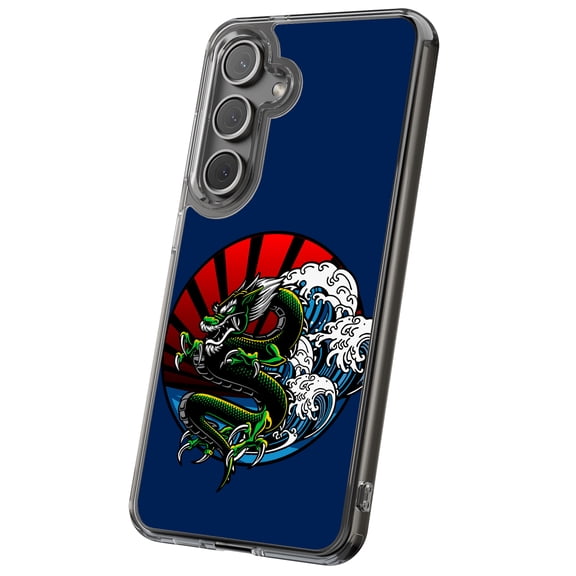 For Samsung Galaxy S24, Hybrid Clear, Japanese Dragon Print, USA