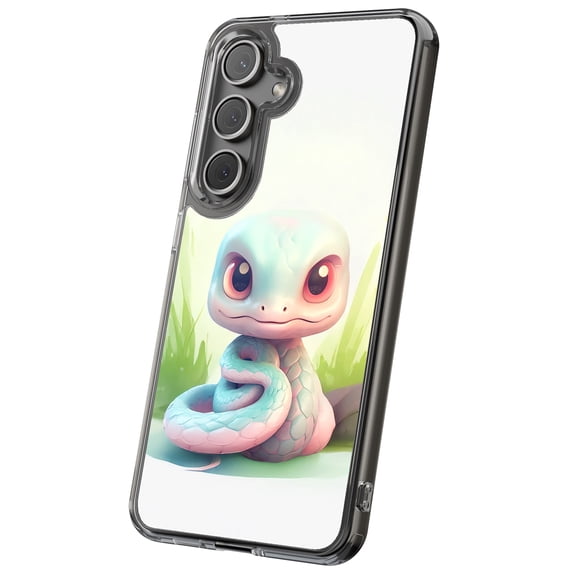 For Samsung Galaxy S24, Hybrid Clear, Kawaii Snake Print, USA