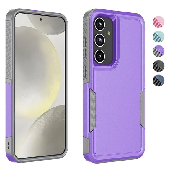 For Samsung Galaxy S24 Phone Case, Ebizware Shockproof Case Military Grade Heavy Duty Full Body Protection Rugged Cover for Galaxy S24, Purple