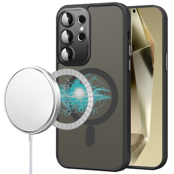 For Samsung Galaxy S24+ Plus Case Magnetic Charging Metal Glass Lens Phone Cover