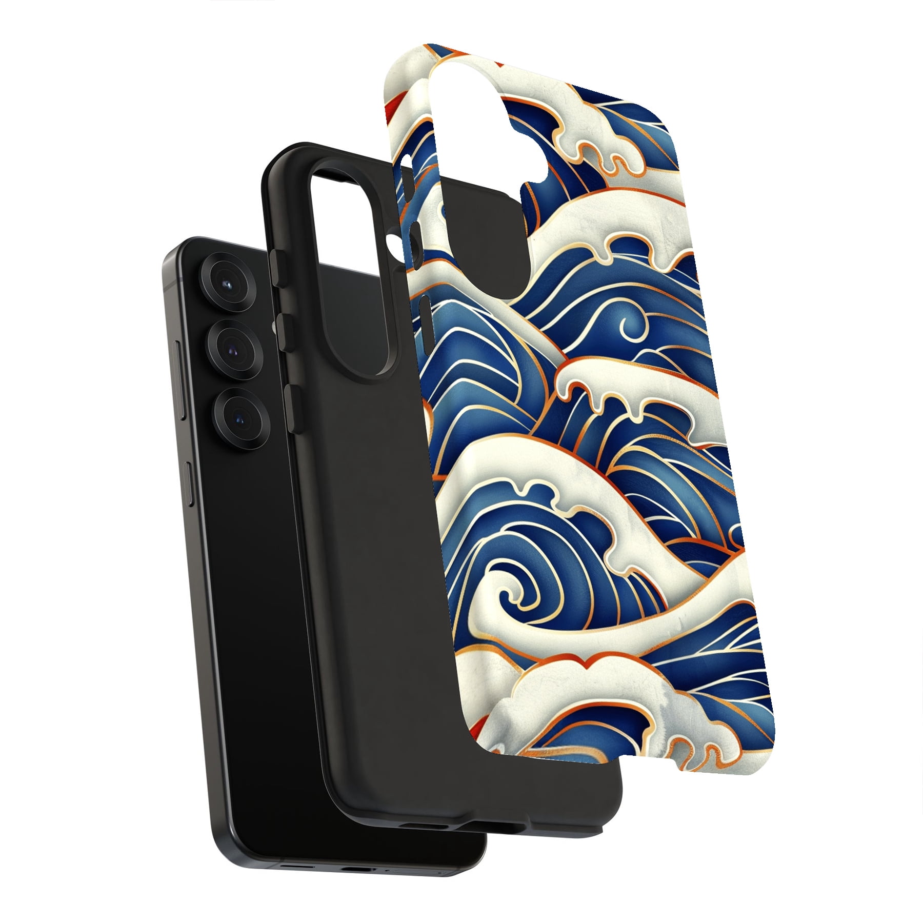For Samsung Galaxy S24 Plus, Dual-Layer, Japanese Wave 6 Print