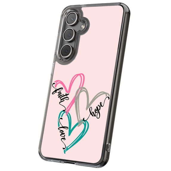 For Samsung Galaxy S24 Plus, Hybrid Clear, Faith Love 2 Print, USA