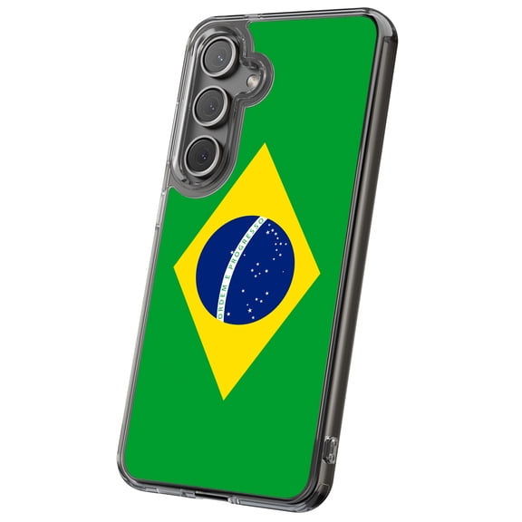 For Samsung Galaxy S24 Plus, Hybrid Clear, Flag Brazil Print, USA
