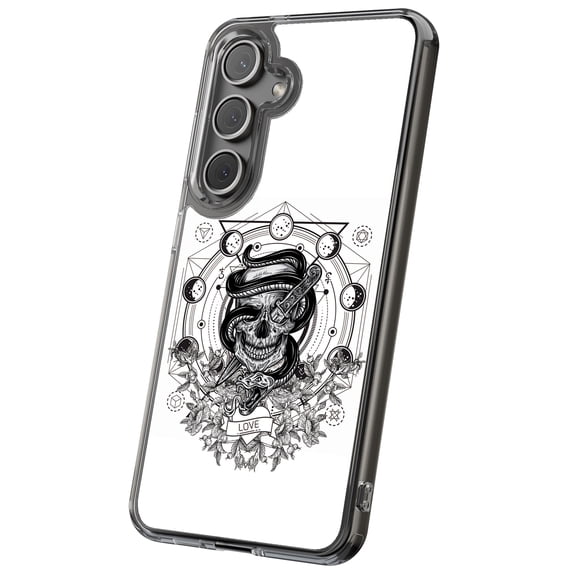 For Samsung Galaxy S24 Plus, Hybrid Clear, Skull Snake Print, USA