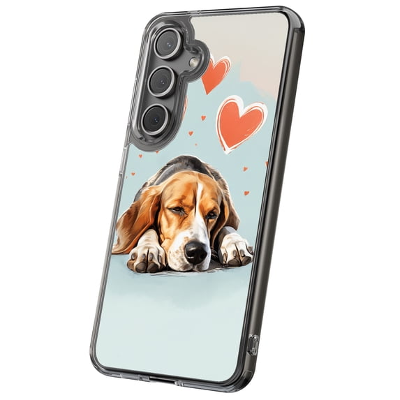 For Samsung Galaxy S24 Plus, Hybrid Clear, Sleepy Foxhound Print, USA