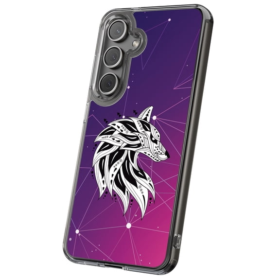 For Samsung Galaxy S24 Plus, Hybrid Clear, Wolf Star Sky Print, USA