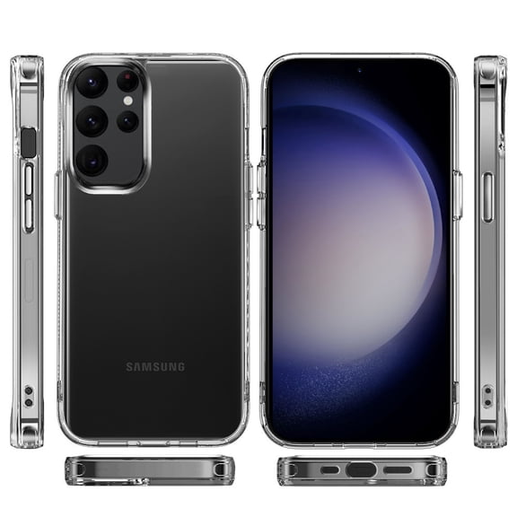 For Samsung Galaxy S24 Plus /S24+ Hybrid HD Crystal Clear Hard PC Back Gummy TPU Frame Slim with Chromed Buttons Cover ,Xpm Phone Case [ Transparent ]