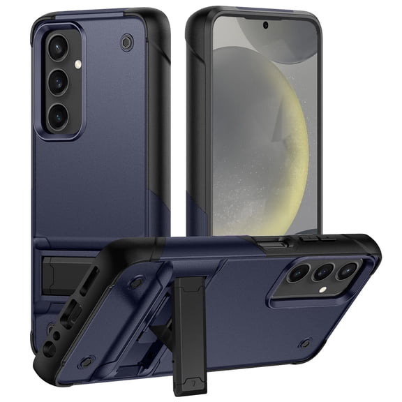 For Samsung Galaxy S24 Plus /S24+ Hybrid Stand Military Grade Anti Drop Protection Built-in Kickstand Hard PC TPU Rubber Armor Cover ,Xpm Phone Case [ Blue ]