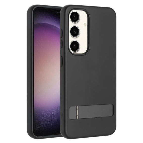 For Samsung Galaxy S24 Plus / SM-926 Building Kickstand Shockproof Protective Hybrid Case Cover Black