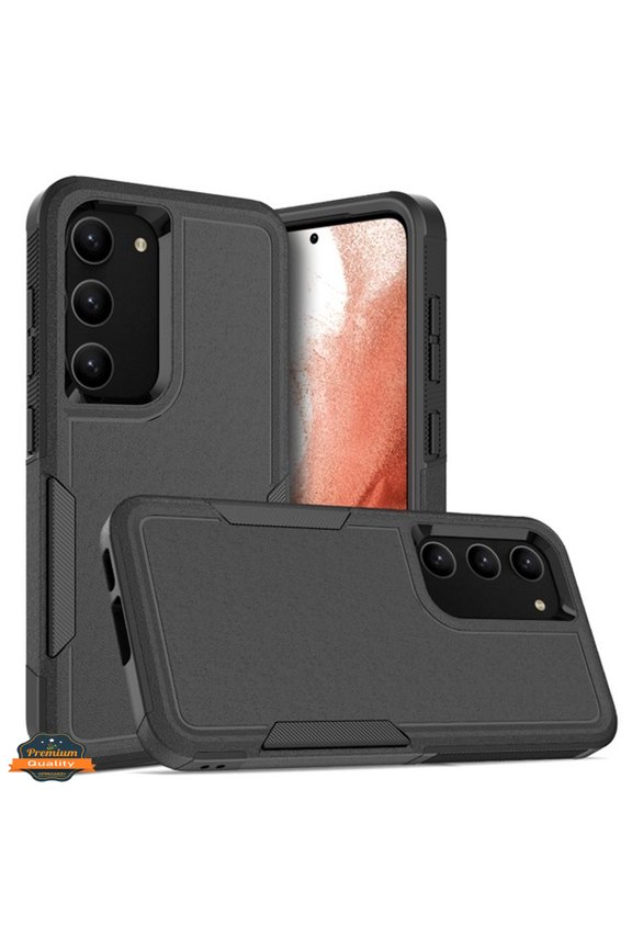For Samsung Galaxy S24+ /S24 Plus 5G Hybrid Bumper Rugged Dual Layer Heavy-Duty Military-Grade Rubber TPU Defender Protective Phone Case Cover by Xpression - Black