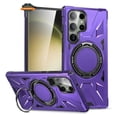 thumbnail image 1 of For Samsung Galaxy S24+ /S24 Plus 5G Tough Shockproof Hybrid with Magnetic Ring Stand Compatible with MagSafe TPU + PC Protective Phone Case Cover by Xpression - Purple, 1 of 11