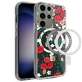 thumbnail image 1 of For Samsung Galaxy S24+ /S24 Plus Hybrid Flower Design Stylish Fashion Thick Hard MagSafe Compatible Shockproof Cover ,Xpm Phone Case [ Red Luna Roses ], 1 of 9