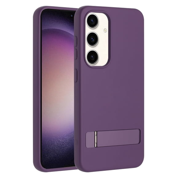 For Samsung Galaxy S24 / SM-S921 Building Kickstand Shockproof Protective Hybrid Case Cover Purple