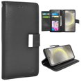 thumbnail image 1 of For Samsung Galaxy S24 / SM-S921 Dual layer Shockproof Protection Double Flap Folio Card Slot Leather Magnetic Closure Wallet Pouch Case Cover Black, 1 of 3