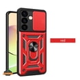 thumbnail image 1 of For Samsung Galaxy S24 Ultra 5G Built in Sliding Camera Lens Protection & Finger Ring Stand Holder Hybrid TPU PC Shockproof Phone Case Cover by Xpression - Red, 1 of 10
