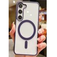 thumbnail image 1 of For Samsung Galaxy S24 Ultra 5G Hybrid Clear Transparent Colors Edge Bumper with Magsafe Compatible, Ultra Slim Hard PC Phone Case Cover by Xpression - Purple, 1 of 9