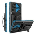 thumbnail image 1 of For Samsung Galaxy S24 Ultra Case with Belt Clip Holster, Heavy Duty Military Grade Drop Protective, 360° Rotating Kickstand Shockproof TPU Shell Durable Rugged Cover, Blue, 1 of 15