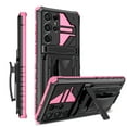 thumbnail image 1 of For Samsung Galaxy S24 Ultra Case with Belt Clip Holster, Heavy Duty Military Grade Drop Protective, 360° Rotating Kickstand Shockproof TPU Shell Durable Rugged Cover, Pink, 1 of 15