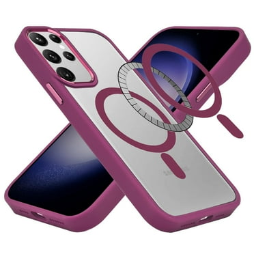 For Samsung Galaxy S24 Ultra Case Magnetic Charging Hybrid with Metal Buttons