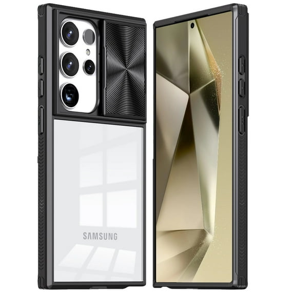 For Samsung Galaxy S24 Ultra Case Rear Camera Sliding Cover Rugged Hybrid