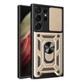 thumbnail image 1 of For Samsung Galaxy S24 Ultra Case with Sliding Camera Lens Cover and Ring Kickstand Heavy Duty Military Grade Rugged Protection Shockproof Back Phone Cover for Samsung Galaxy S24 Ultra, Gold, 1 of 10