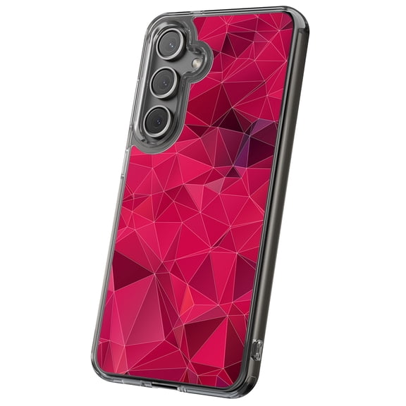 For Samsung Galaxy S24 Ultra, Hybrid Clear, Geo Dark Red Print, USA