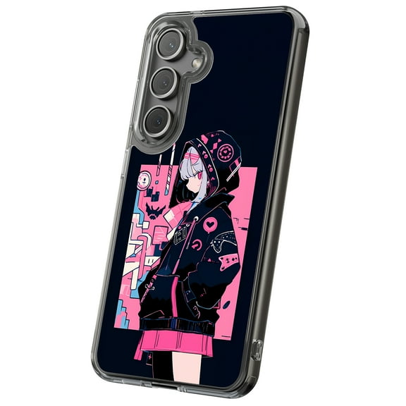 For Samsung Galaxy S24 Ultra, Hybrid Clear, Pink Anime Girl Print, USA