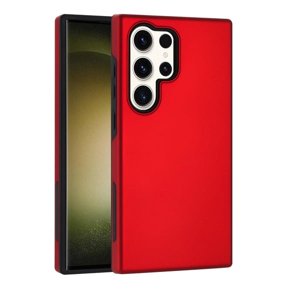 For Samsung Galaxy S24 Ultra / SM-928 Impact Dual Layer Protective Shockproof Hybrid Case Cover Red