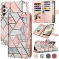thumbnail image 1 of For Samsung Galaxy S24 Wallet Case, Ebizware Galaxy S24 Magnetic Leather Wallet Phone Case with Credit Card Slots Holder and Kickstand Folio Flip Detachable Cover - Marble, 1 of 9