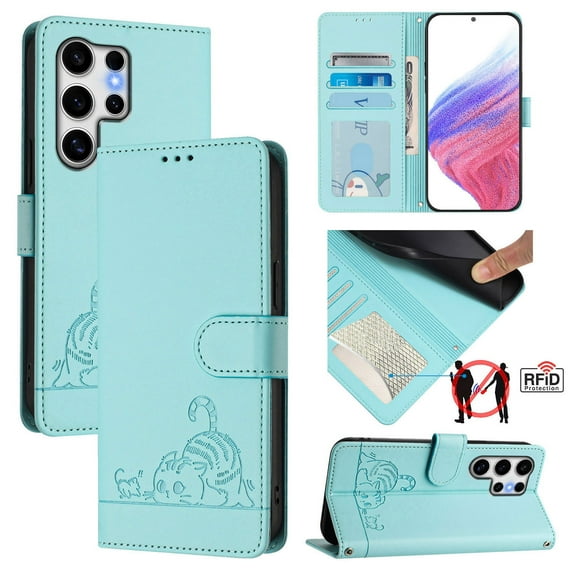 For Samsung Galaxy S24Ultra S24Plus S24FE Leather Wallet Case With Magnetic Bumper Shockproof Stand Phone Case