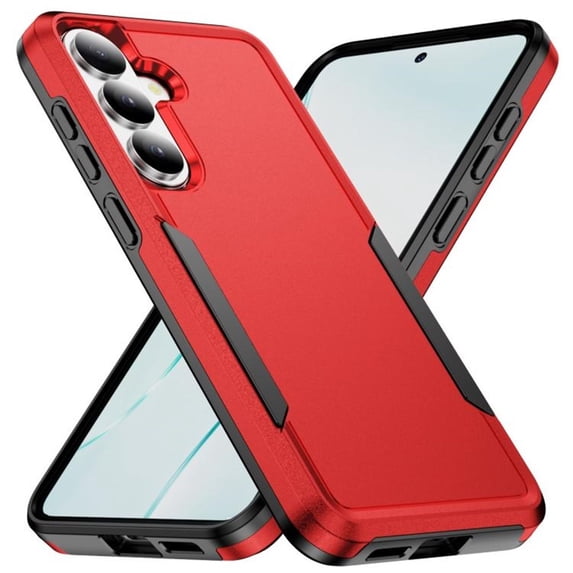For Samsung Galaxy S25+ 5G Case Shockproof Rugged Full Body Protection Heavy Duty Dust/Drop Proof Cover Case,Red&Black,For Galaxy S25+ (5G)