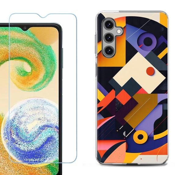 For Samsung Galaxy S25 5G Phone Case Cover, Shockproof Case with Tempered Glass Screen Protector, by OneToughShield - Abstract Art
