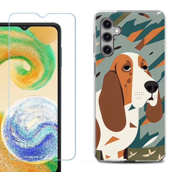 For Samsung Galaxy S25 5G Phone Case Cover, Shockproof Case with Tempered Glass Screen Protector, by OneToughShield - Basset Hound