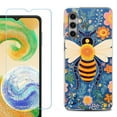 thumbnail image 1 of For Samsung Galaxy S25 5G Phone Case Cover, Shockproof Case with Tempered Glass Screen Protector, by OneToughShield - Bee Flower, 1 of 4