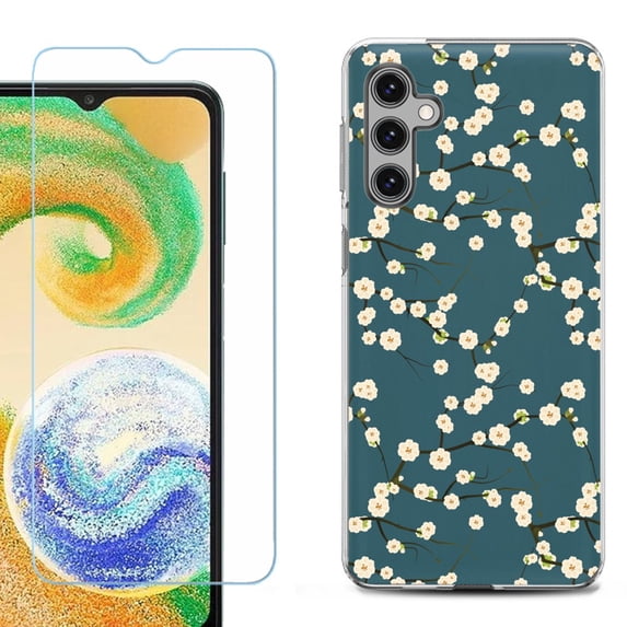 For Samsung Galaxy S25 5G Phone Case Cover, Shockproof Case with Tempered Glass Screen Protector, by OneToughShield - Blossom Green