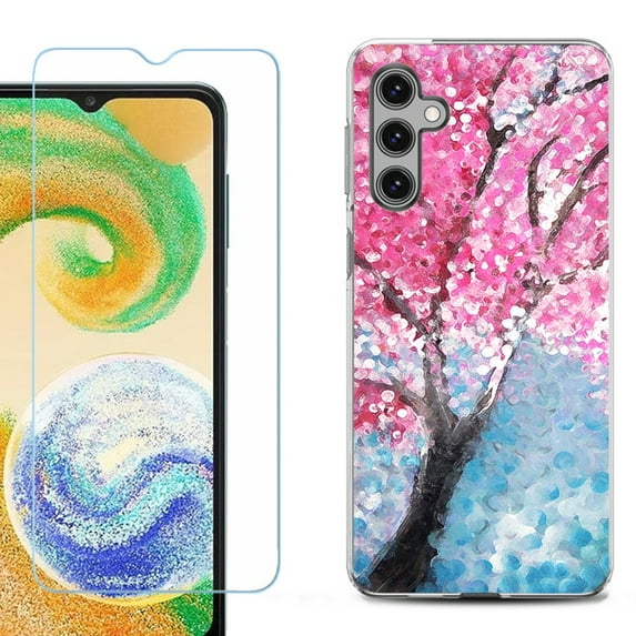 For Samsung Galaxy S25 5G Phone Case Cover, Shockproof Case with Tempered Glass Screen Protector, by OneToughShield - Blossom Paint