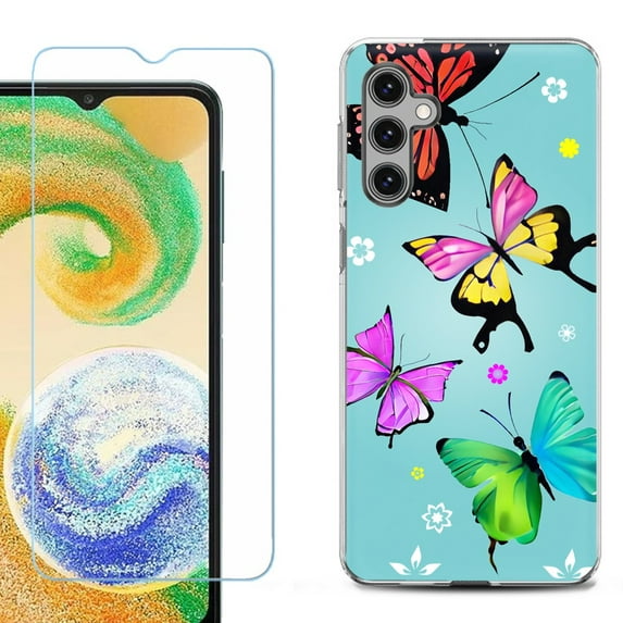 For Samsung Galaxy S25 5G Phone Case Cover, Shockproof Case with Tempered Glass Screen Protector, by OneToughShield - Butterfly