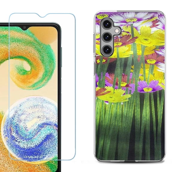 For Samsung Galaxy S25 5G Phone Case Cover, Shockproof Case with Tempered Glass Screen Protector, by OneToughShield - Dream Flower