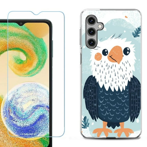 For Samsung Galaxy S25 5G Phone Case Cover, Shockproof Case with Tempered Glass Screen Protector, by OneToughShield - Eagle Smile