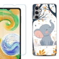 thumbnail image 1 of For Samsung Galaxy S25 5G Phone Case Cover, Shockproof Case with Tempered Glass Screen Protector, by OneToughShield - Elephant Smile, 1 of 4