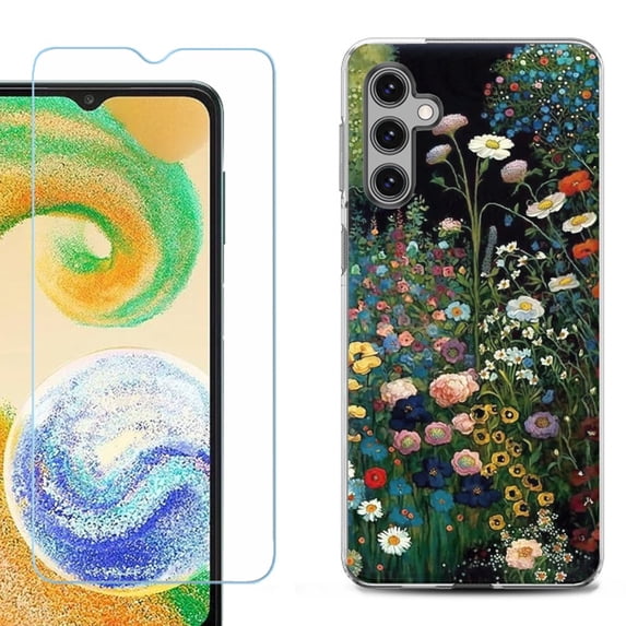 For Samsung Galaxy S25 5G Phone Case Cover, Shockproof Case with Tempered Glass Screen Protector, by OneToughShield - Flowery Garden
