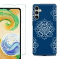 thumbnail image 1 of For Samsung Galaxy S25 5G Phone Case Cover, Shockproof Case with Tempered Glass Screen Protector, by OneToughShield - Mandala / Blue, 1 of 4