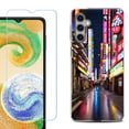 thumbnail image 1 of For Samsung Galaxy S25 5G Phone Case Cover, Shockproof Case with Tempered Glass Screen Protector, by OneToughShield - Neon Street, 1 of 4