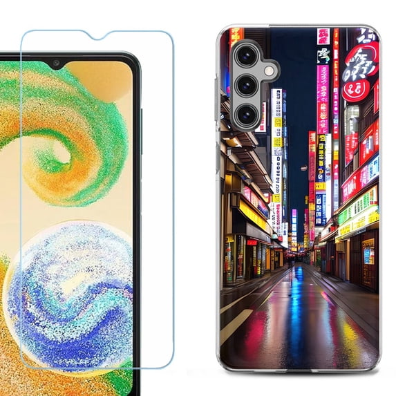 For Samsung Galaxy S25 5G Phone Case Cover, Shockproof Case with Tempered Glass Screen Protector, by OneToughShield - Neon Street