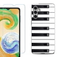 thumbnail image 1 of For Samsung Galaxy S25 5G Phone Case Cover, Shockproof Case with Tempered Glass Screen Protector, by OneToughShield - Piano Design, 1 of 4